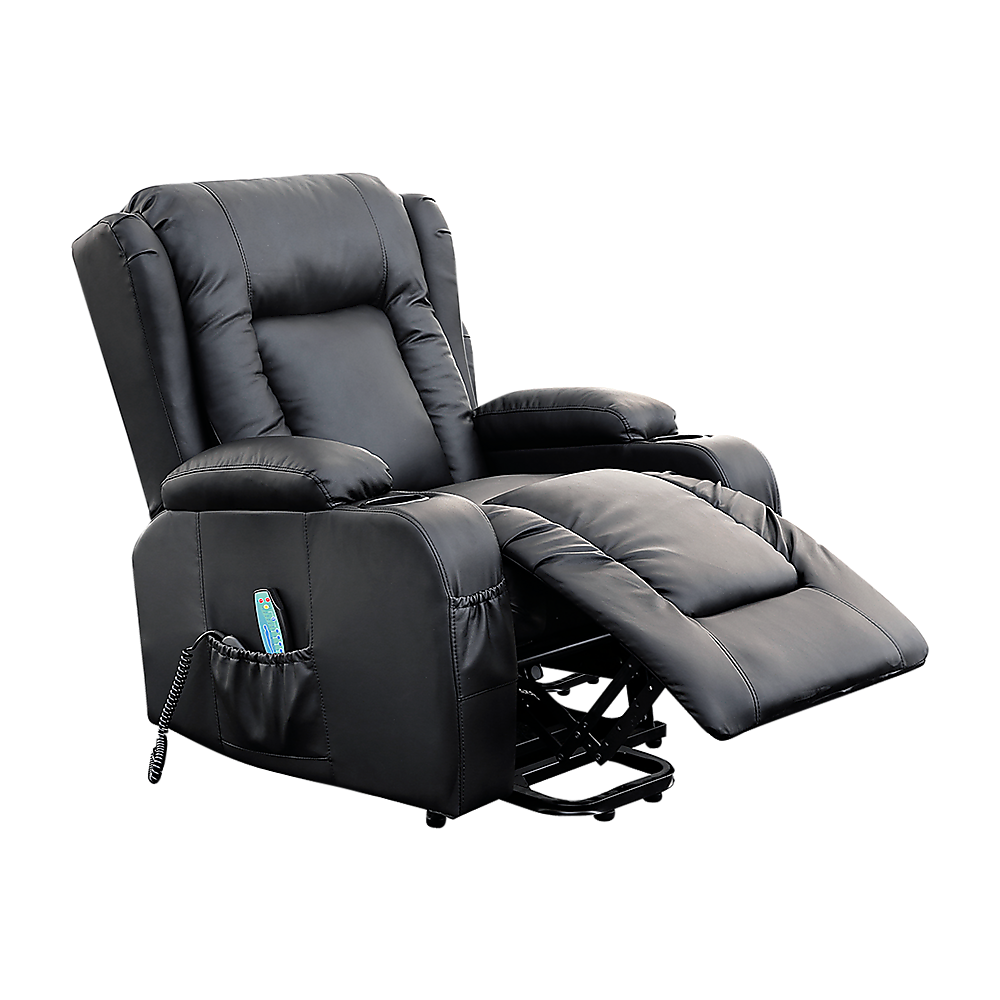 Recliner Chair Electric Massage Chair Lift Heated Leather Lounge Sofa Black Price
