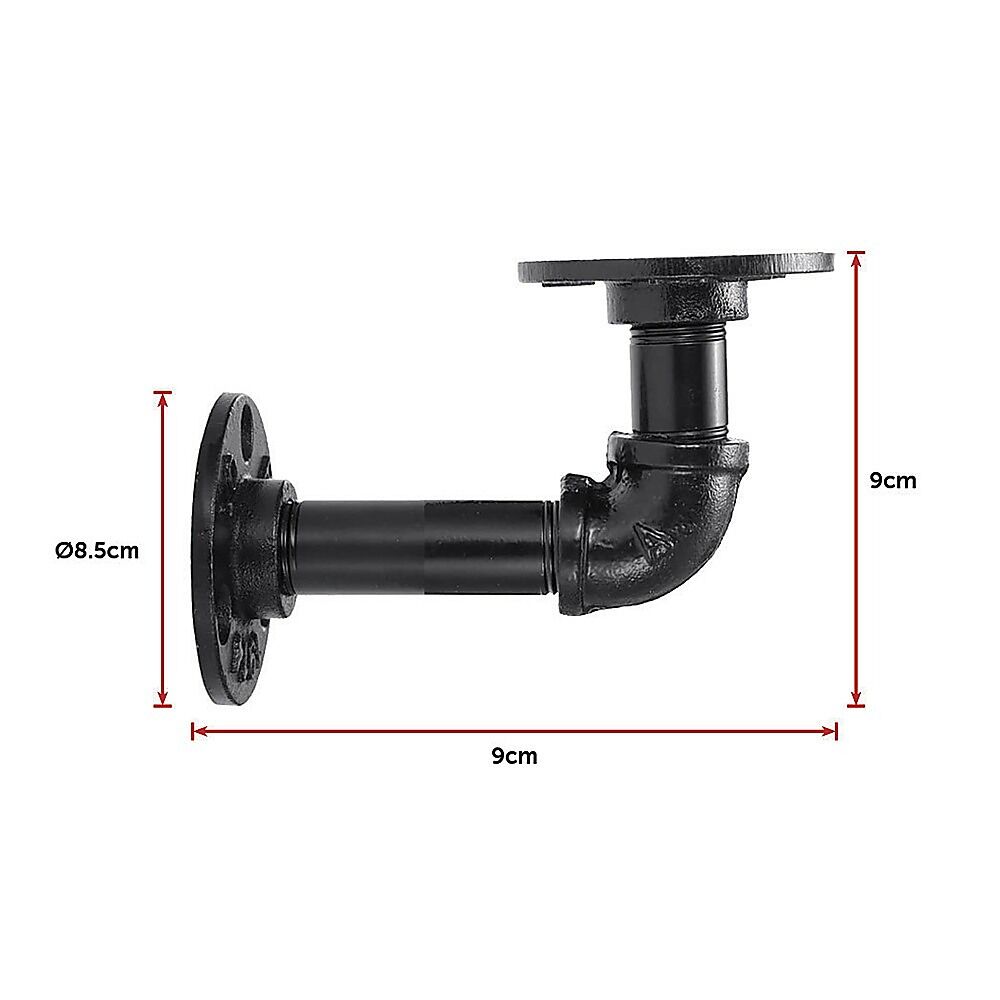 Industrial Black Iron Pipe Bracket Wall Mounted Floating Shelf - Set of 2 Price