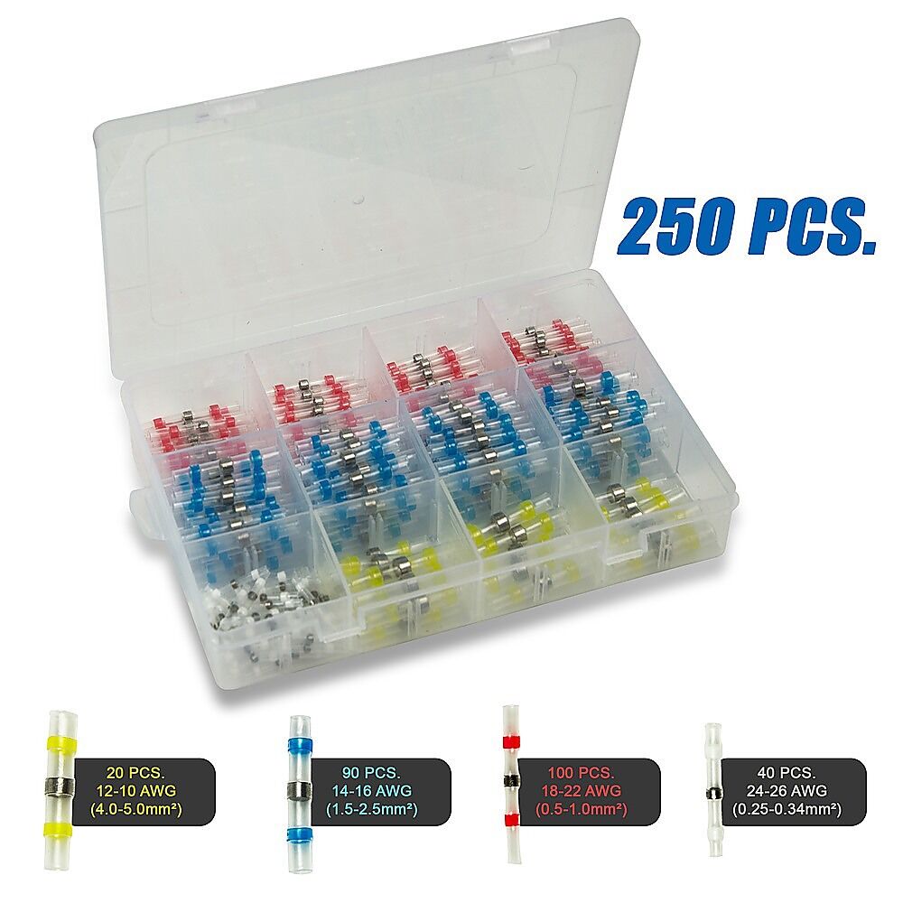 250PCS Waterproof Solder Seal Sleeve Heat Shrink Butt Wire Connectors Terminals Price