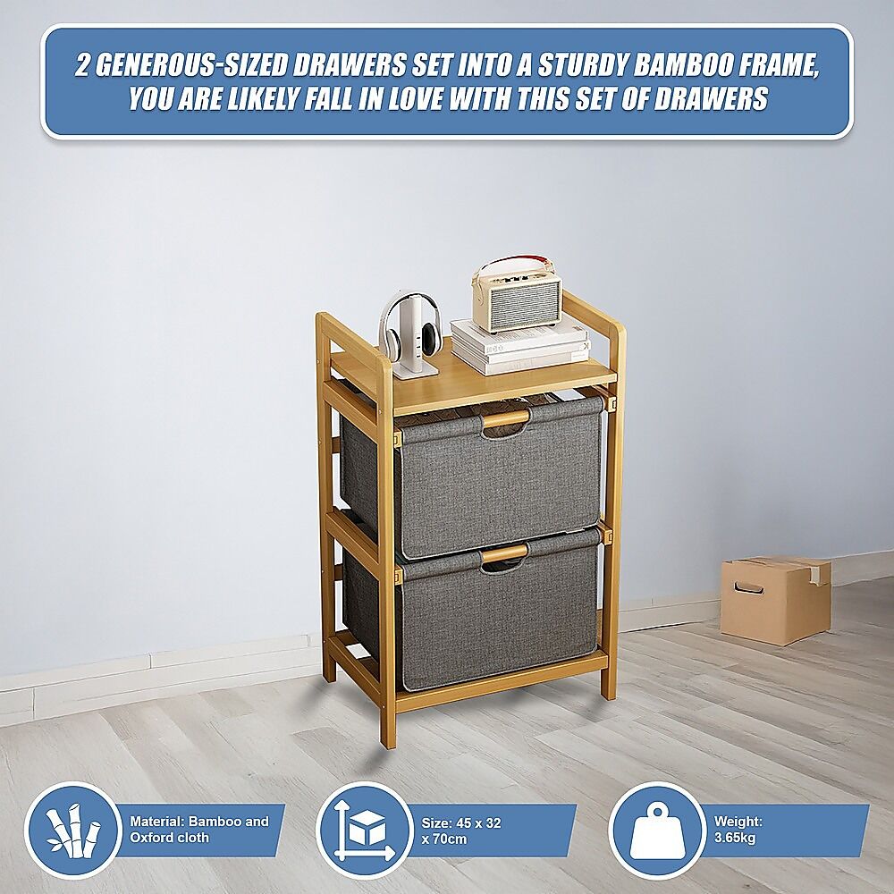 Bamboo Shelf with Storage Hamper - Wooden Bamboo Removable Bags Price