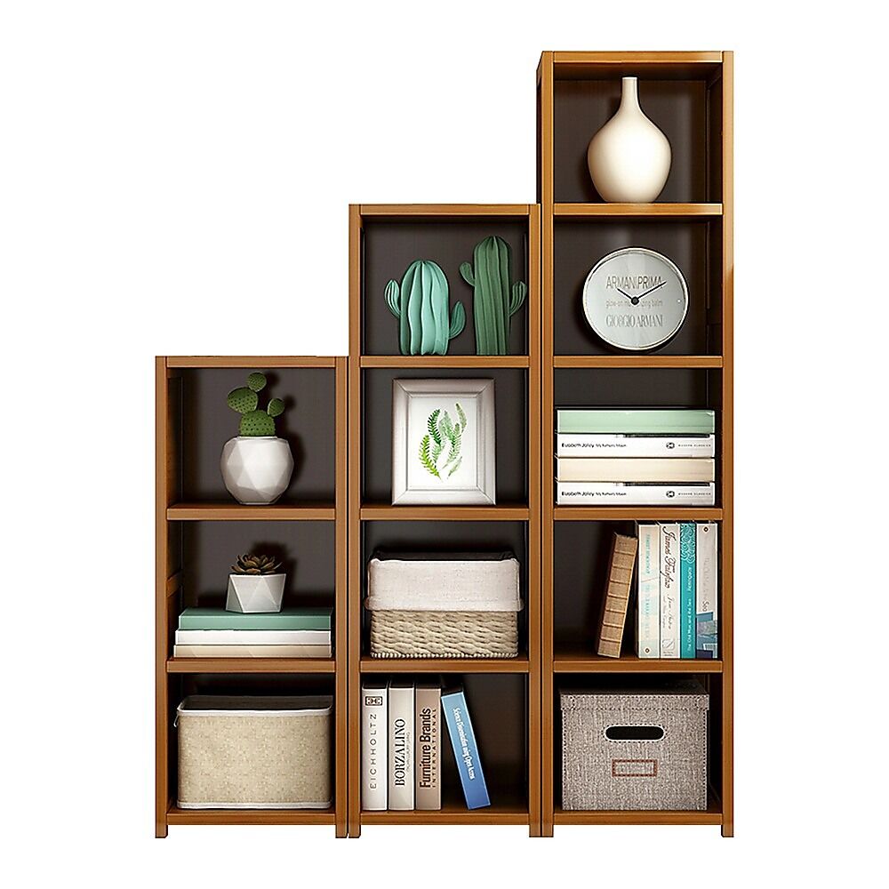 Bamboo Adjustable Shelf Bookcase Display Storage Rack Stand Livingroom Bedroom Set Price