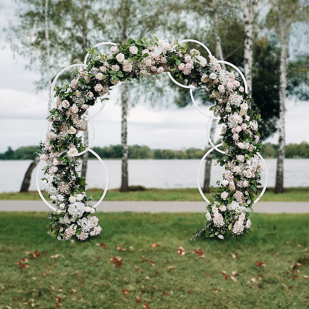 2pcs Round Wedding Arch Backdrop Rings Loops Flower Balloon Lawn Row Stand Price
