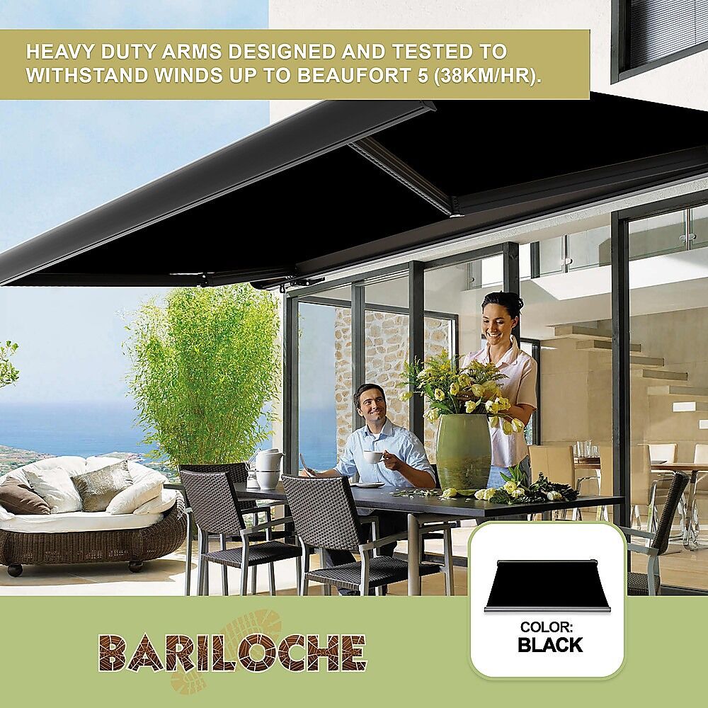 5.0m x 3.0m Retractable Folding Arm Awning Heavy Duty Full Cassette Motorised Price