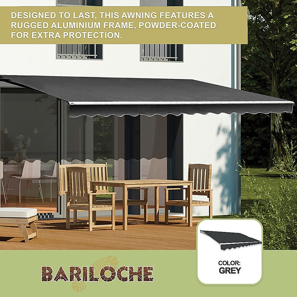 Outdoor Folding Arm Awning Retractable Sunshade Canopy Grey 4.0m x 2.5m Price