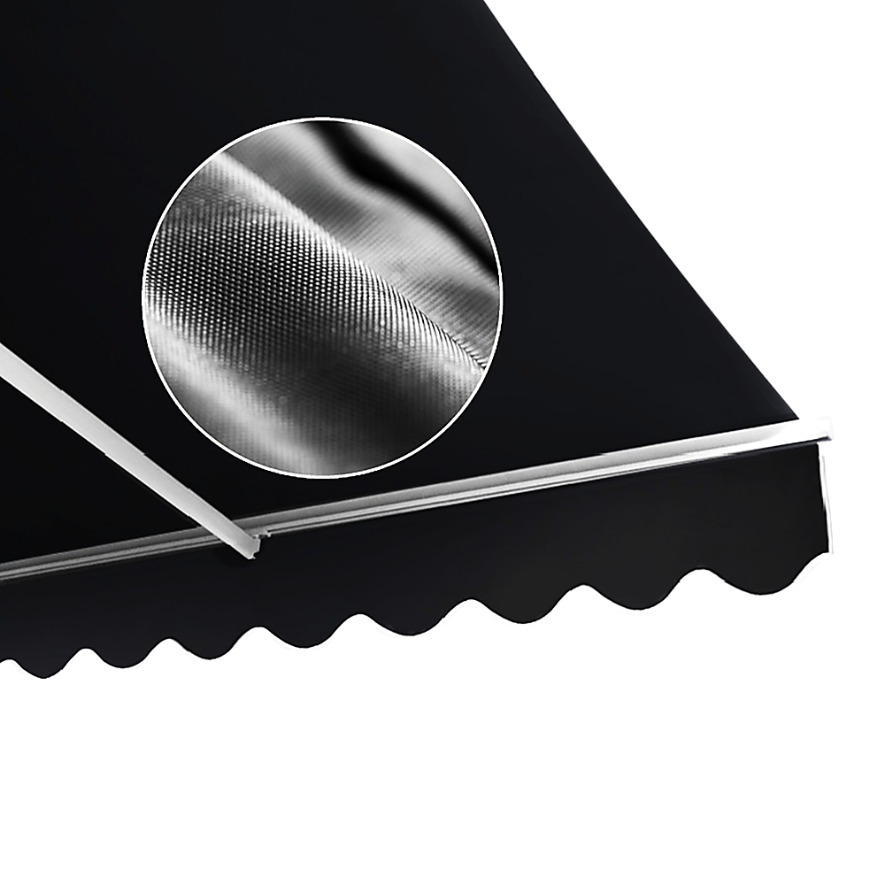Motorised Outdoor Folding Arm Awning Retractable Sunshade Canopy Black 4.0m x 3.0m Price