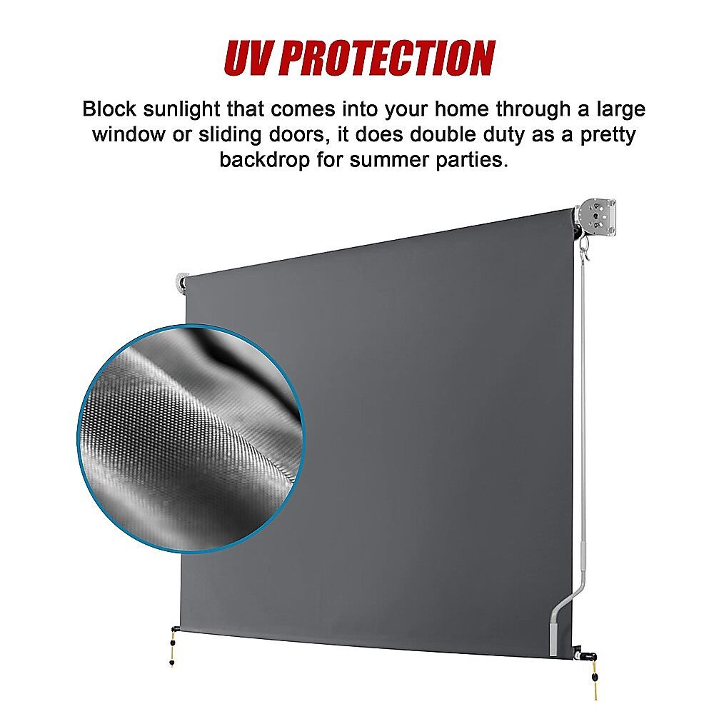 Retractable Straight Drop Roll Down Awning Garden Patio Screen 2.1X2.5M Price