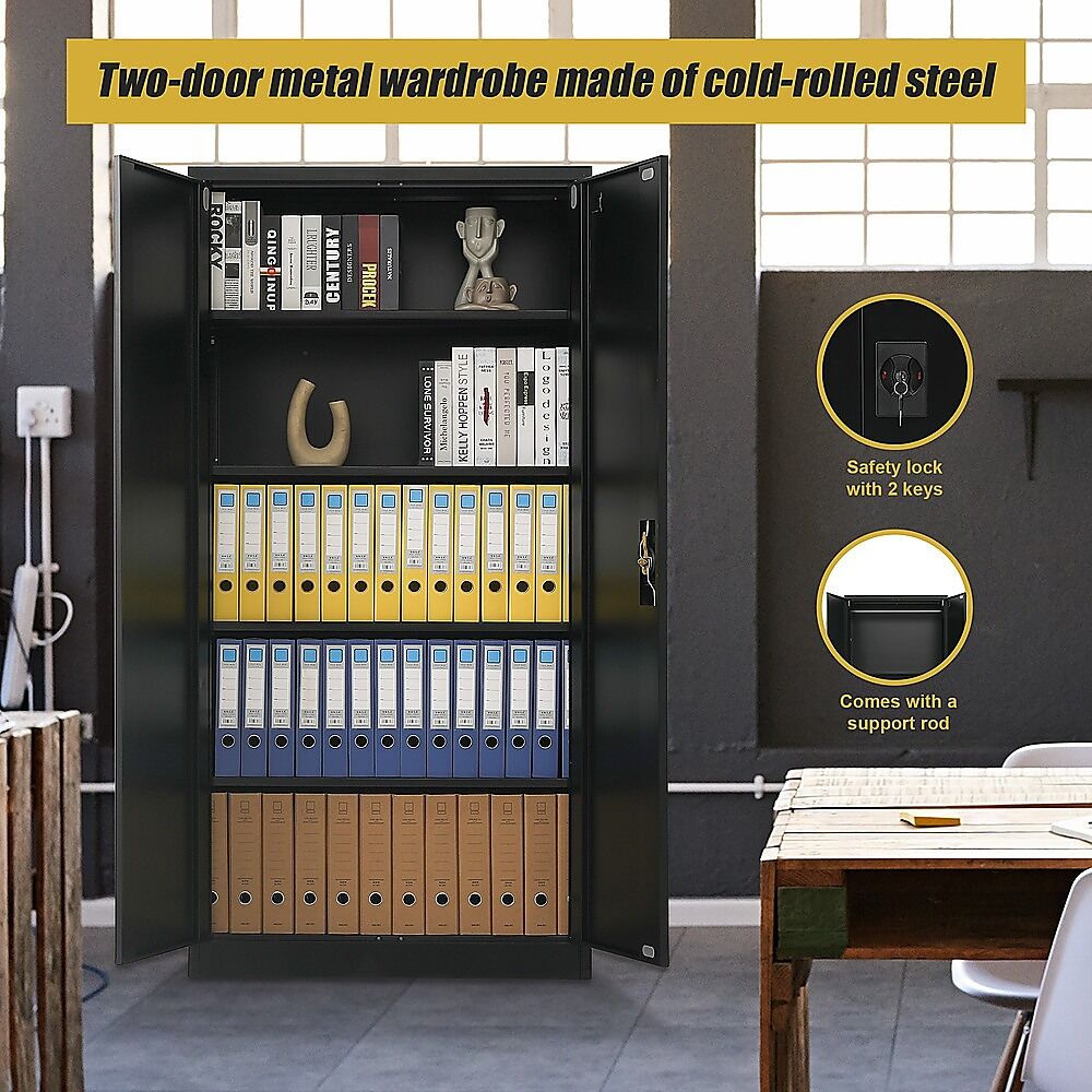Two-Door Metal Cabinet Shelf Storage for Home Office Gym Price