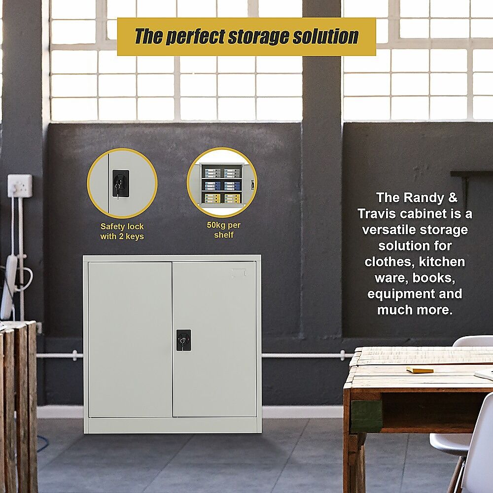 Two-Door Metal Short Cabinet Shelf Storage for Home Office Gym Price
