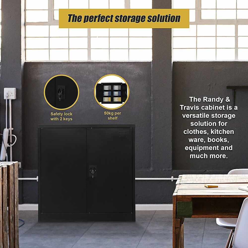 Two-Door Metal Short Cabinet Shelf Storage for Home Office Gym Price