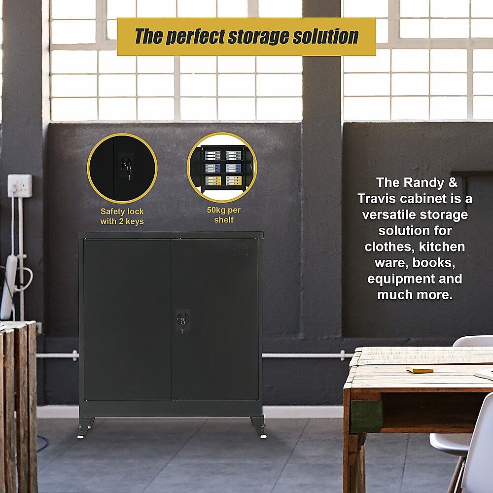 Two-Door Metal Short Cabinet Shelf Storage for Home Office Gym Price