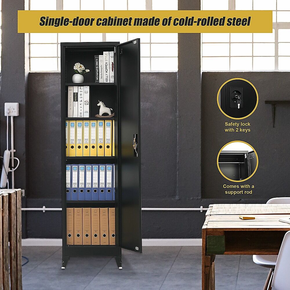 Single-Door Metal Tall Cabinet Shelf Storage for Home Office Gym Price