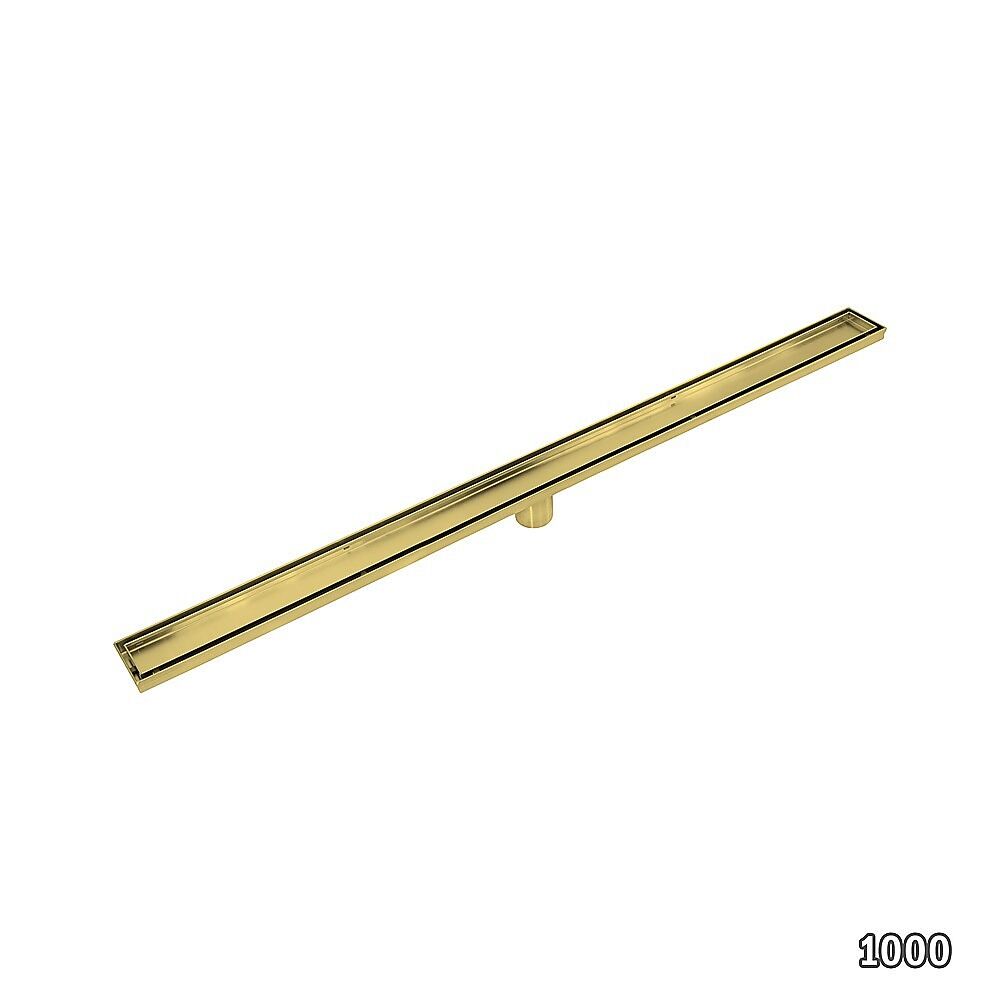 1000mm Tile Insert Bathroom Shower Brushed Brass Grate Drain w/Centre outlet Floor Waste Price