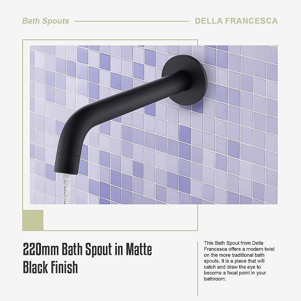 220mm Bath Spout in Matte Black Finish Price
