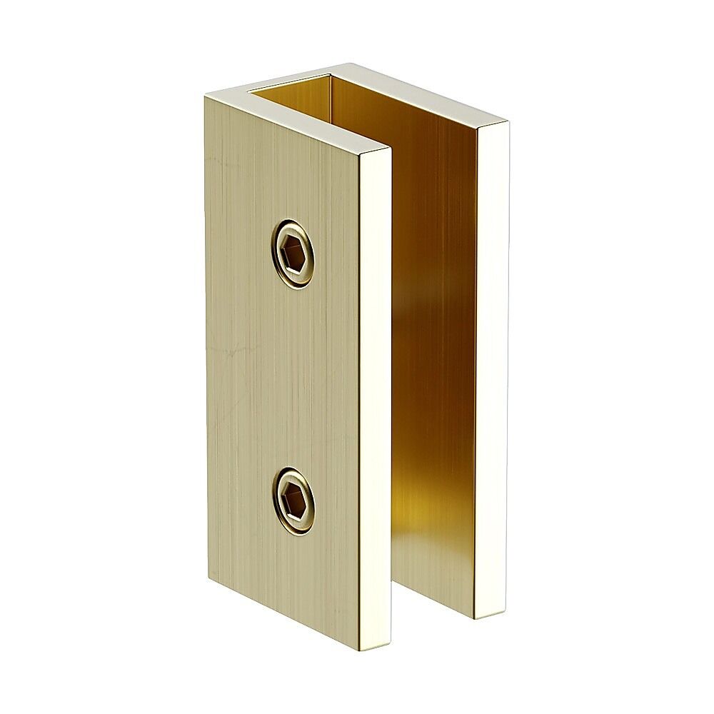 100cm Frameless Glass Bath Screen with Brass Brackets - Gold Price