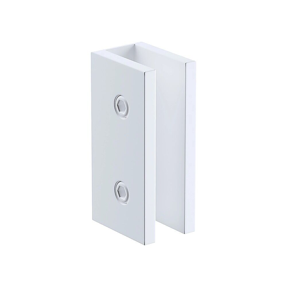 100cm Frameless Glass Bath Screen with Brass Brackets - White Price