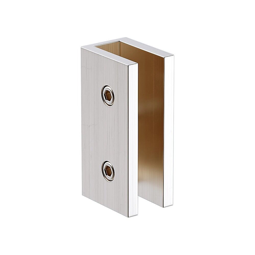 100cm Frameless Glass Bath Screen with Brass Brackets - Nickel Price