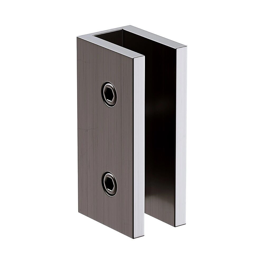 100cm Frameless Glass Bath Screen with Brass Brackets - Gunmetal Price