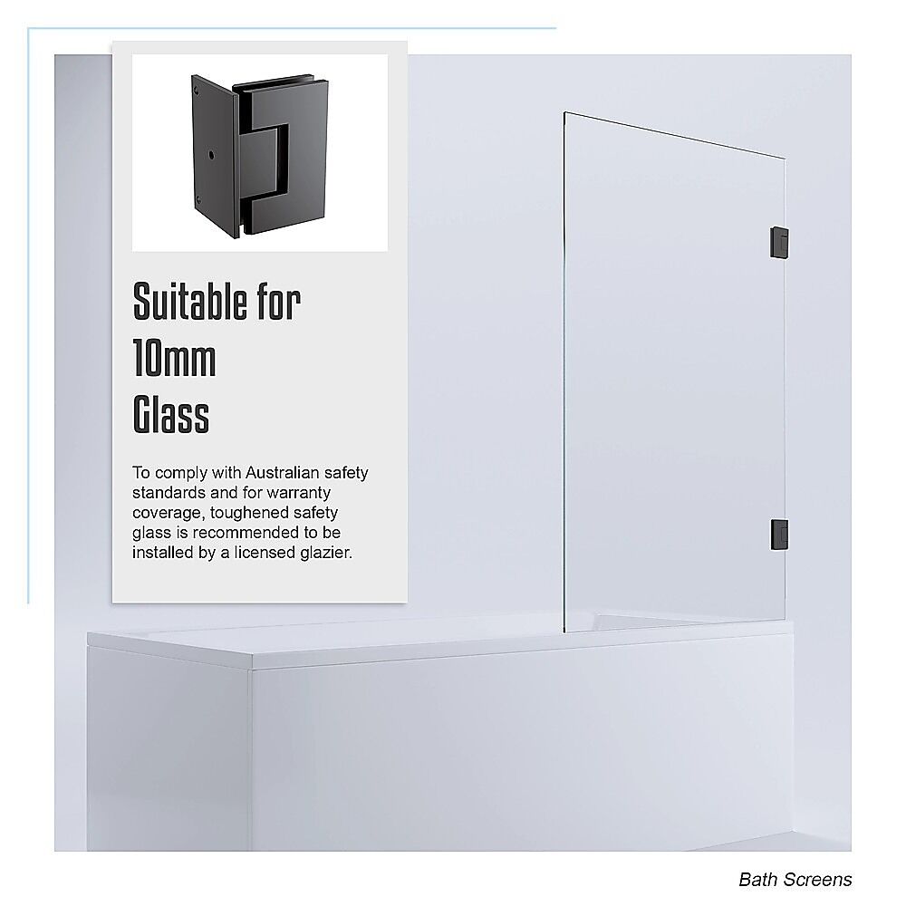 70cm Frameless Swing Bath Panel with Black Hardware Price