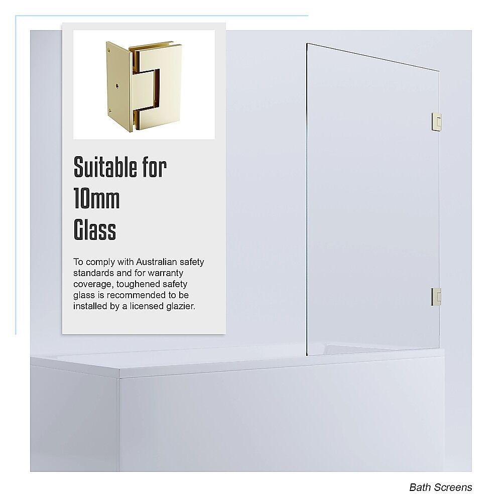 90cm Frameless Swing Bath Panel with Brushed Gold Hardware Price
