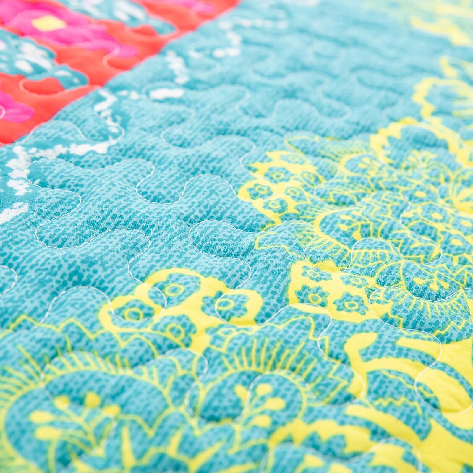 Colorful Quilted bedspread and pillowcovers set: Add a Splash of Color - Queen size Price