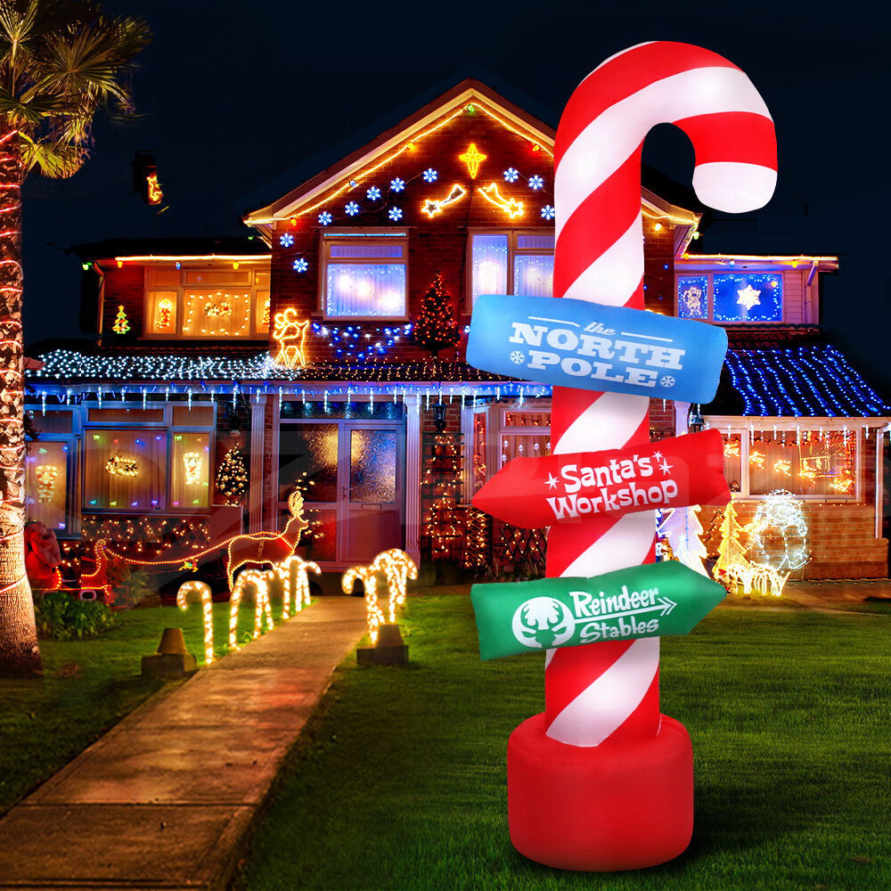 Christmas Inflatable Candy Pole 2.4M Illuminated Decorations Price