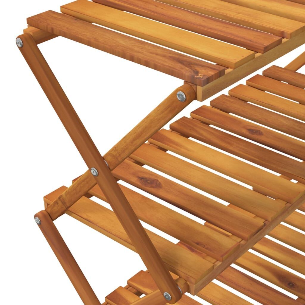 3-Tier Folding Shelf Brown 70x31x63 cm Solid Wood Acacia Price