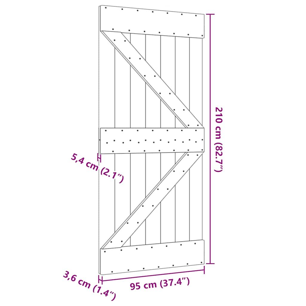 Door NARVIK 95x210 cm Solid Wood Pine Price