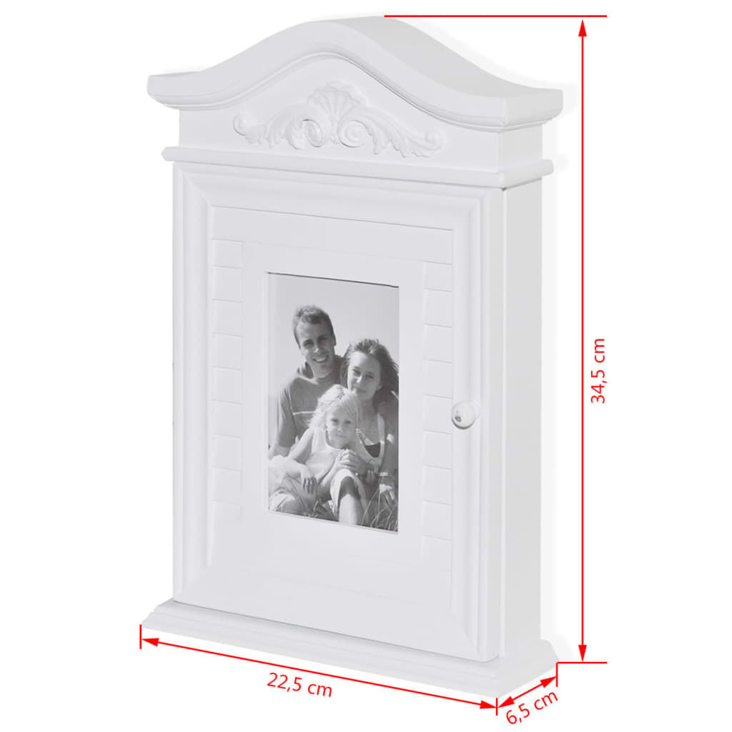 Key Cabinet with Photo Frame White Price