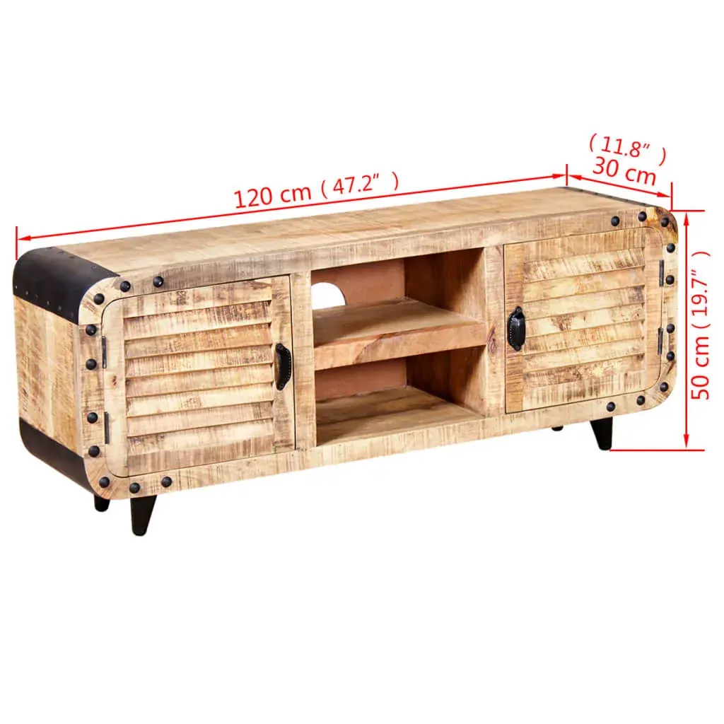 TV Cabinet Rough Mango Wood 120x30x50 cm Price