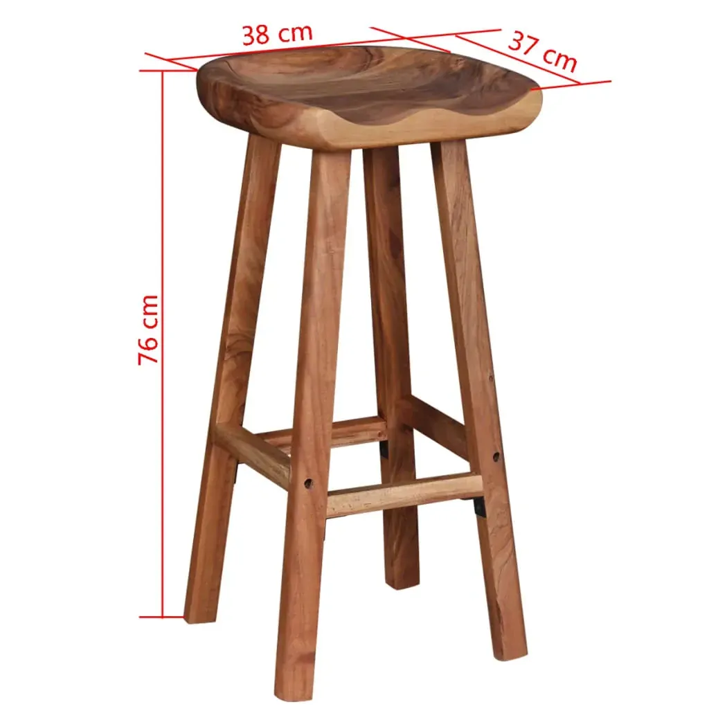 Bar Stools 2 pcs Solid Acacia Wood Price