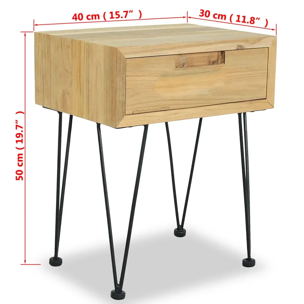 Bedside Cabinet 40x30x50 cm Solid Teak Price