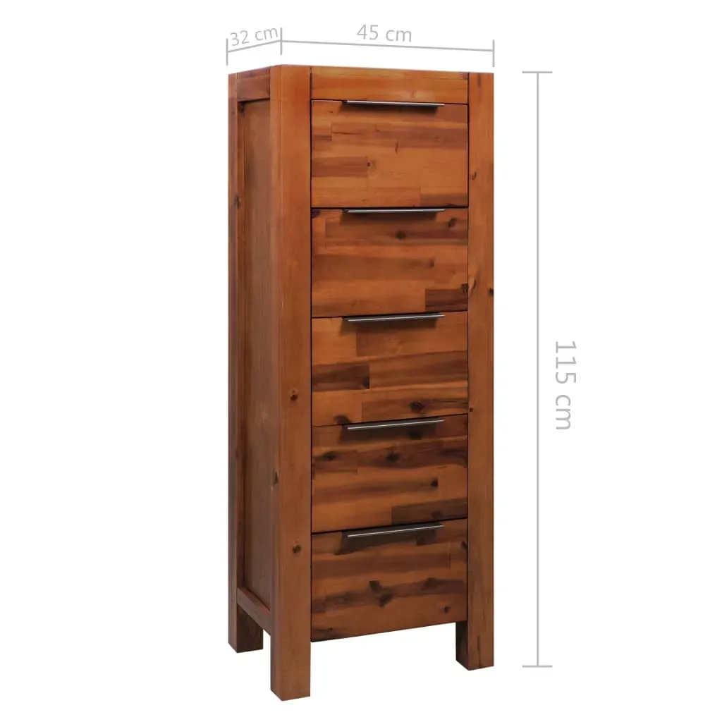Chest of Drawers Solid Acacia Wood 45x32x115 cm Price