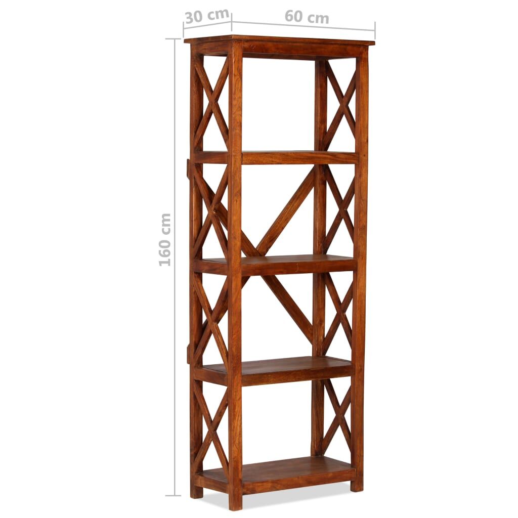 Bookshelf Solid Acacia Wood Honey Finish 60x30x160 cm Price
