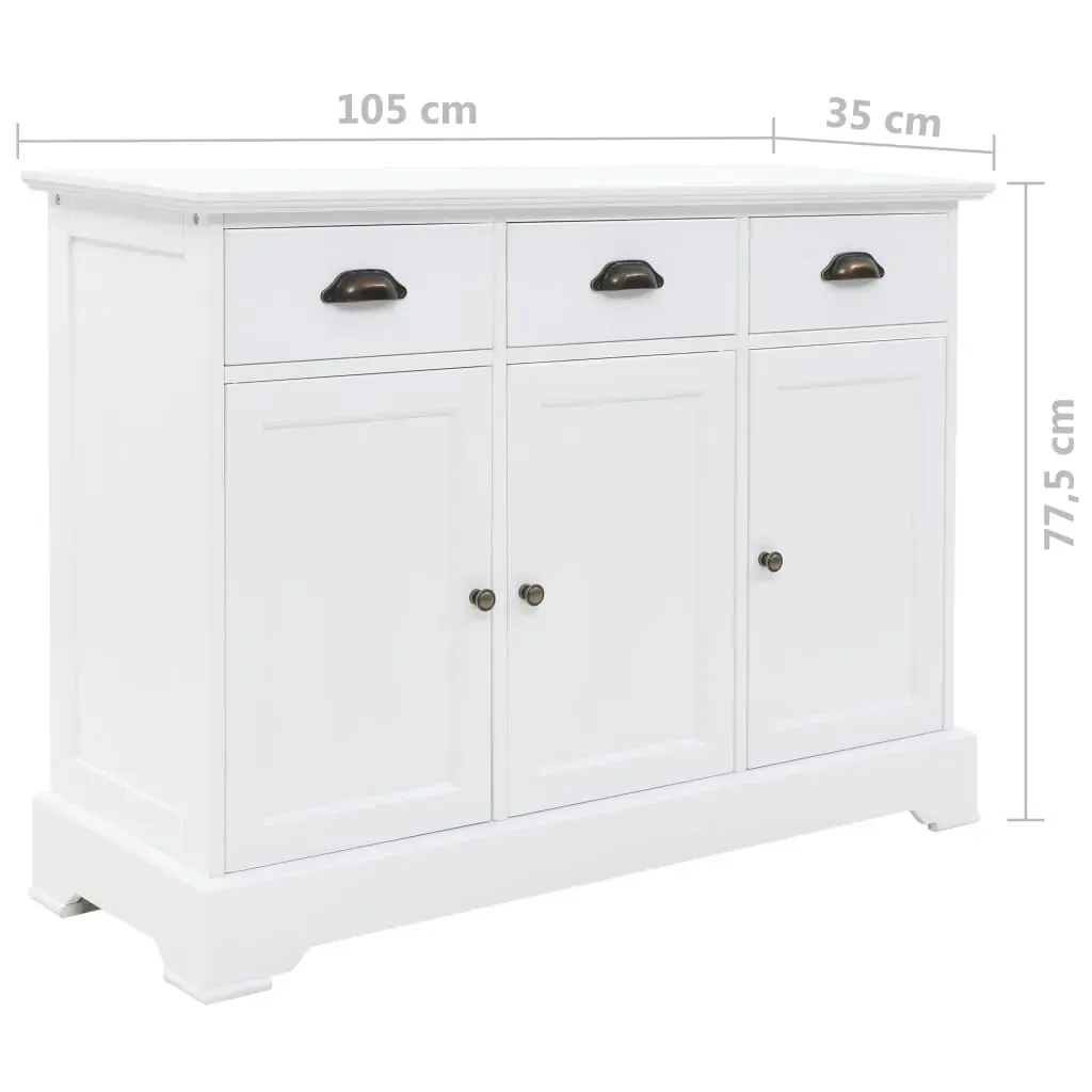 Sideboard with 3 Doors MDF and Pinewood 105x35x77.5 cm Price