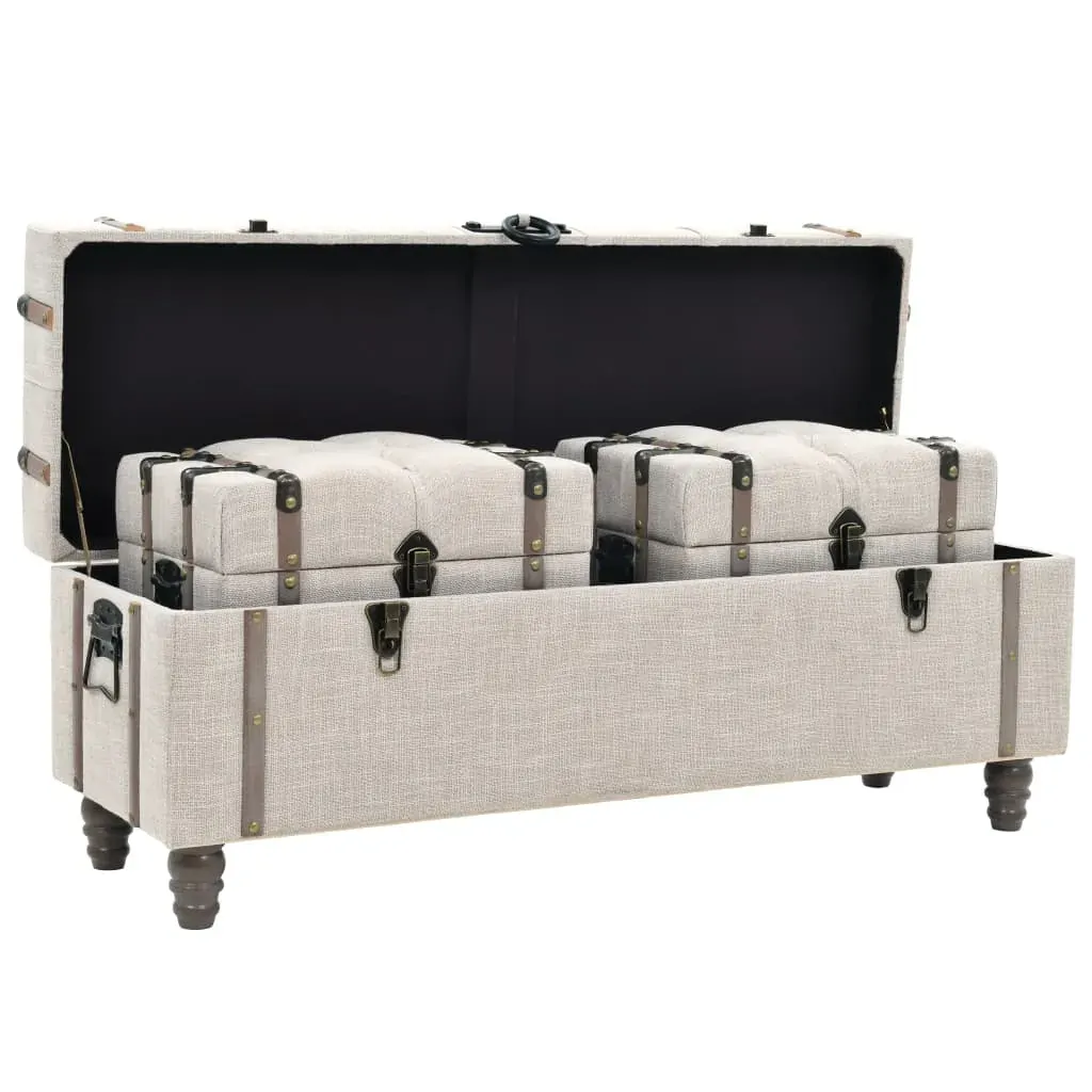 Storage Bench Set 3 pcs 112x37x45 cm Solid Wood and Steel Price