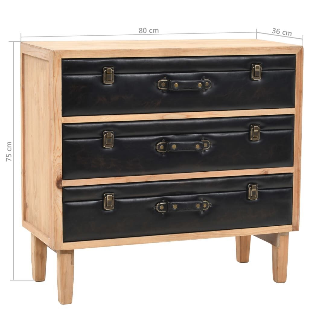 Drawer Cabinet Solid Fir Wood 80x36x75 cm Price