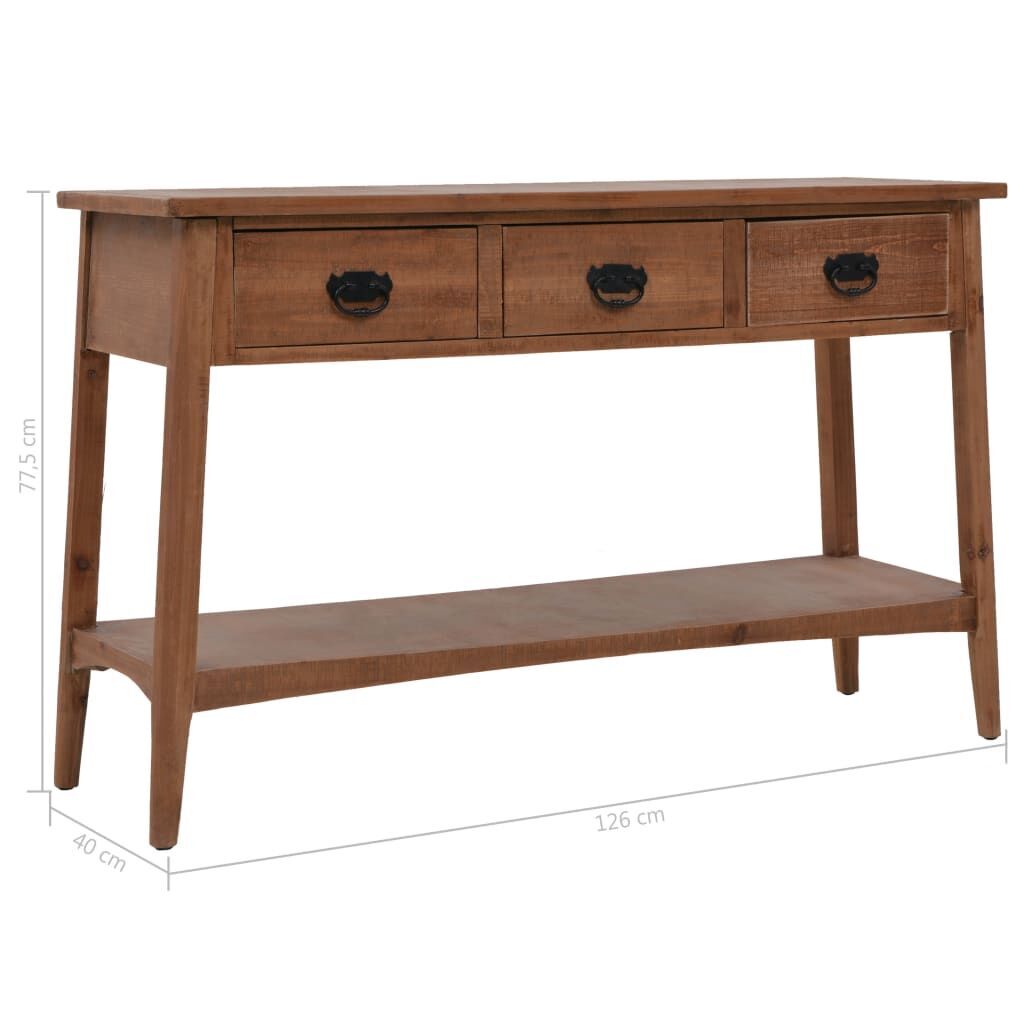 Console Table Solid Fir Wood 126x40x77.5 cm Brown Price