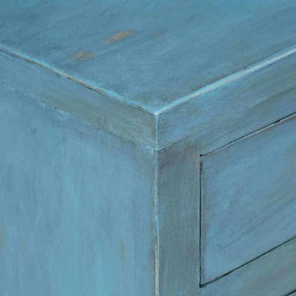 Bedside Table Solid Mango Wood 40x30x50 cm Blue Price