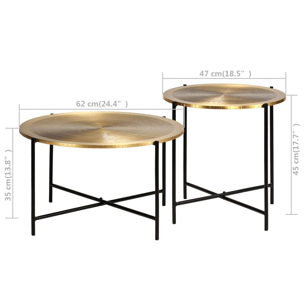 Table Set 2 Pieces Brass-covered MDF Price