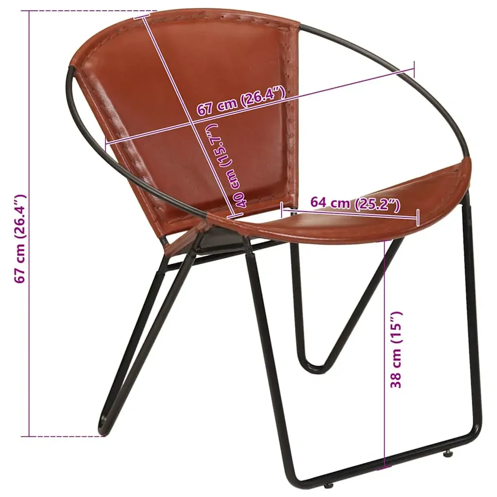 Chair Brown Real Leather Price