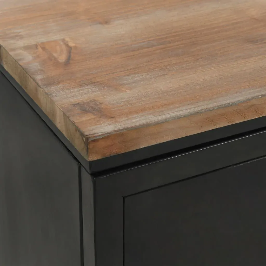 Double Pedestal Desk Solid Firwood and Steel 120x50x76 cm Price