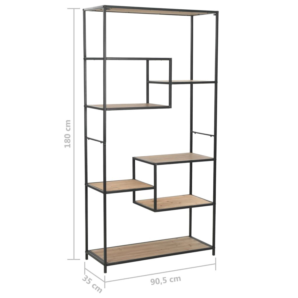 Bookcase Solid Firwood and Steel 90.5x35x180 cm Price