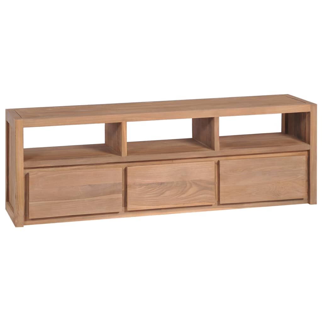 TV Cabinet Solid Teak Wood with Natural Finish 120x30x40 cm Price
