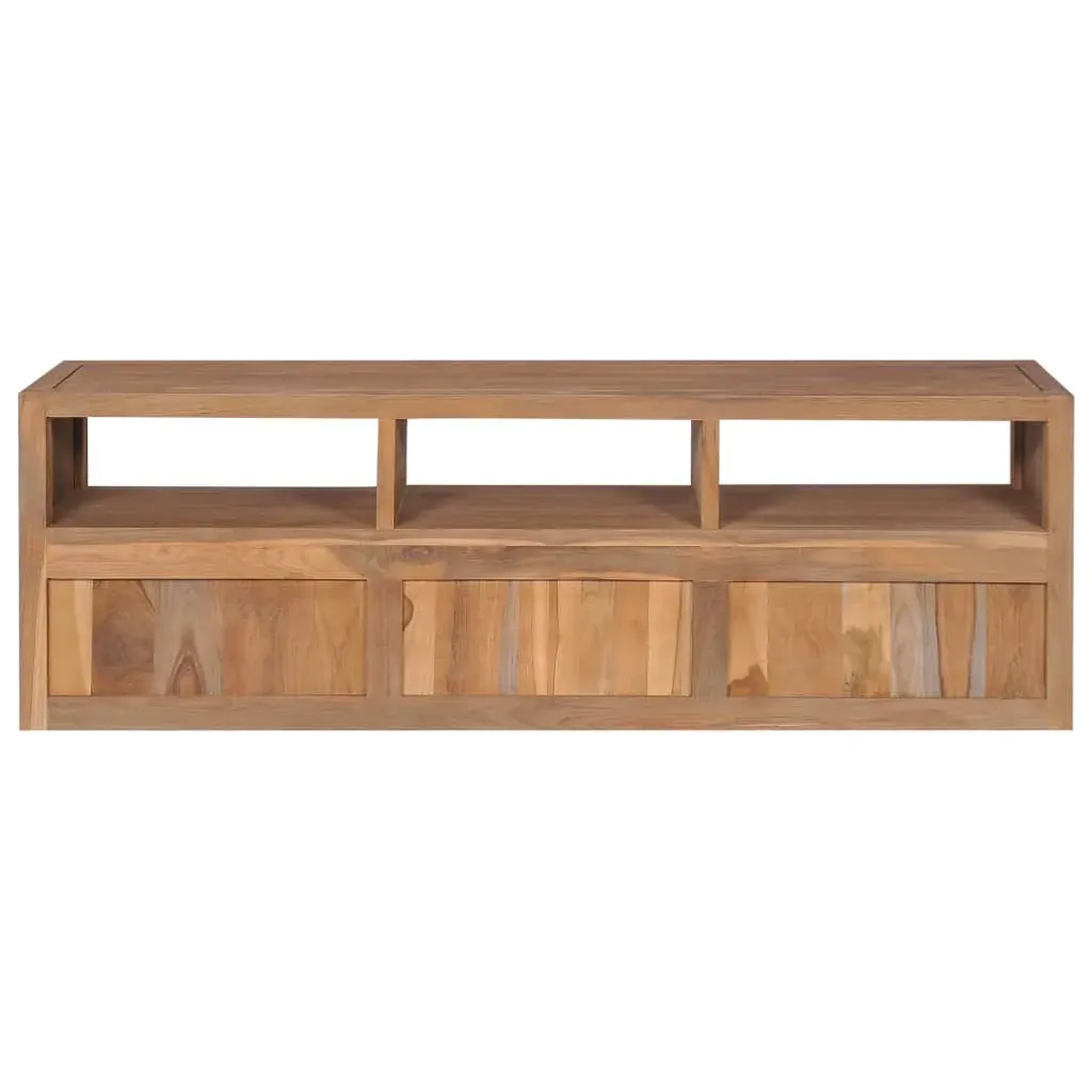 TV Cabinet Solid Teak Wood with Natural Finish 120x30x40 cm Price