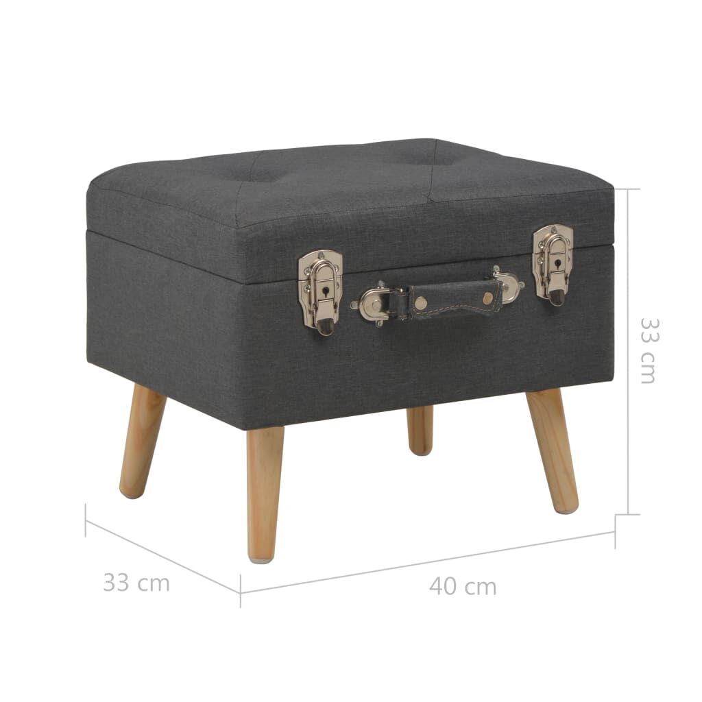 Storage Stool 40 cm Dark Grey Fabric Price