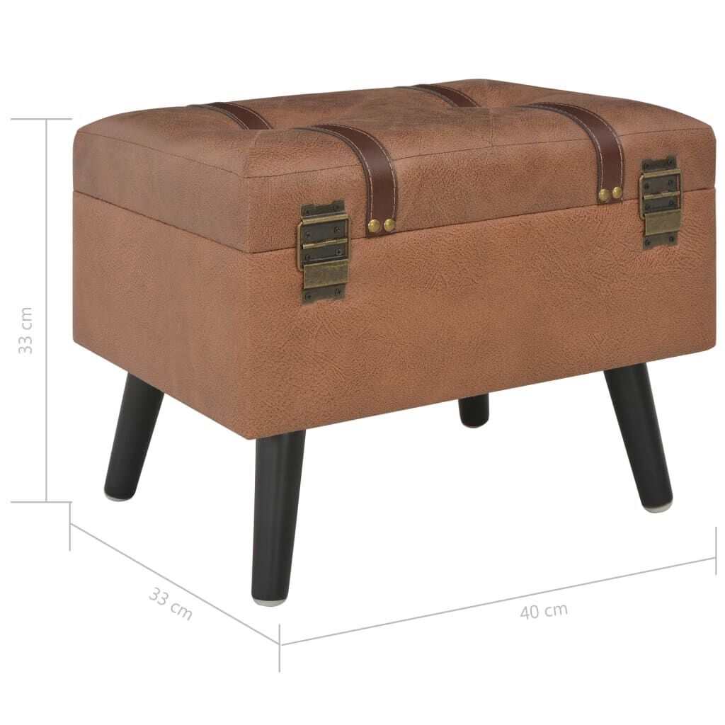 Storage Stool 40 cm Brown Faux Leather Price