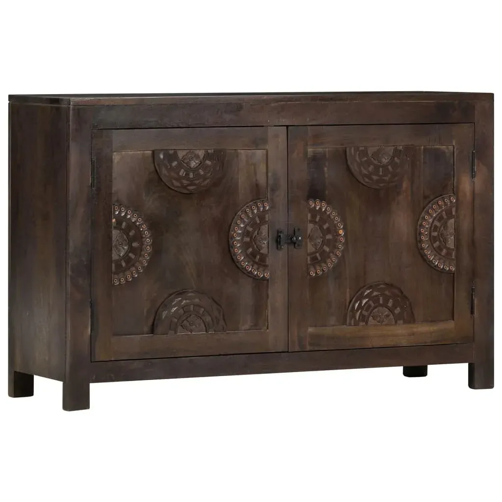 Sideboard with Carved Design 110x35x70 cm Solid Mango Wood Price