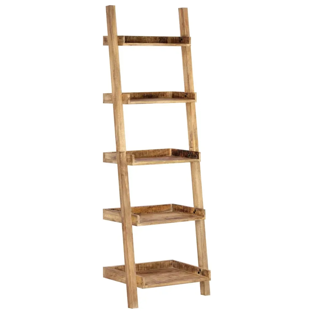 Ladder Shelf Brown 75x37x205 cm Solid Mango Wood Price