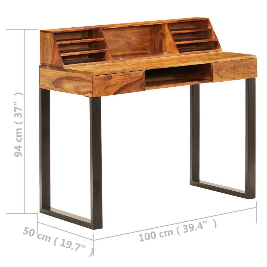 Desk 110x50x94 cm Solid Acacia Wood and Steel Price