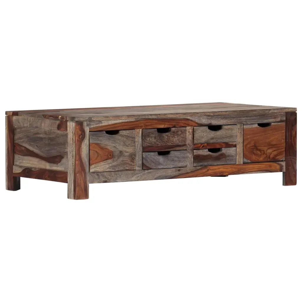Coffee Table Grey 100x50x30 cm Solid Acacia Wood Price